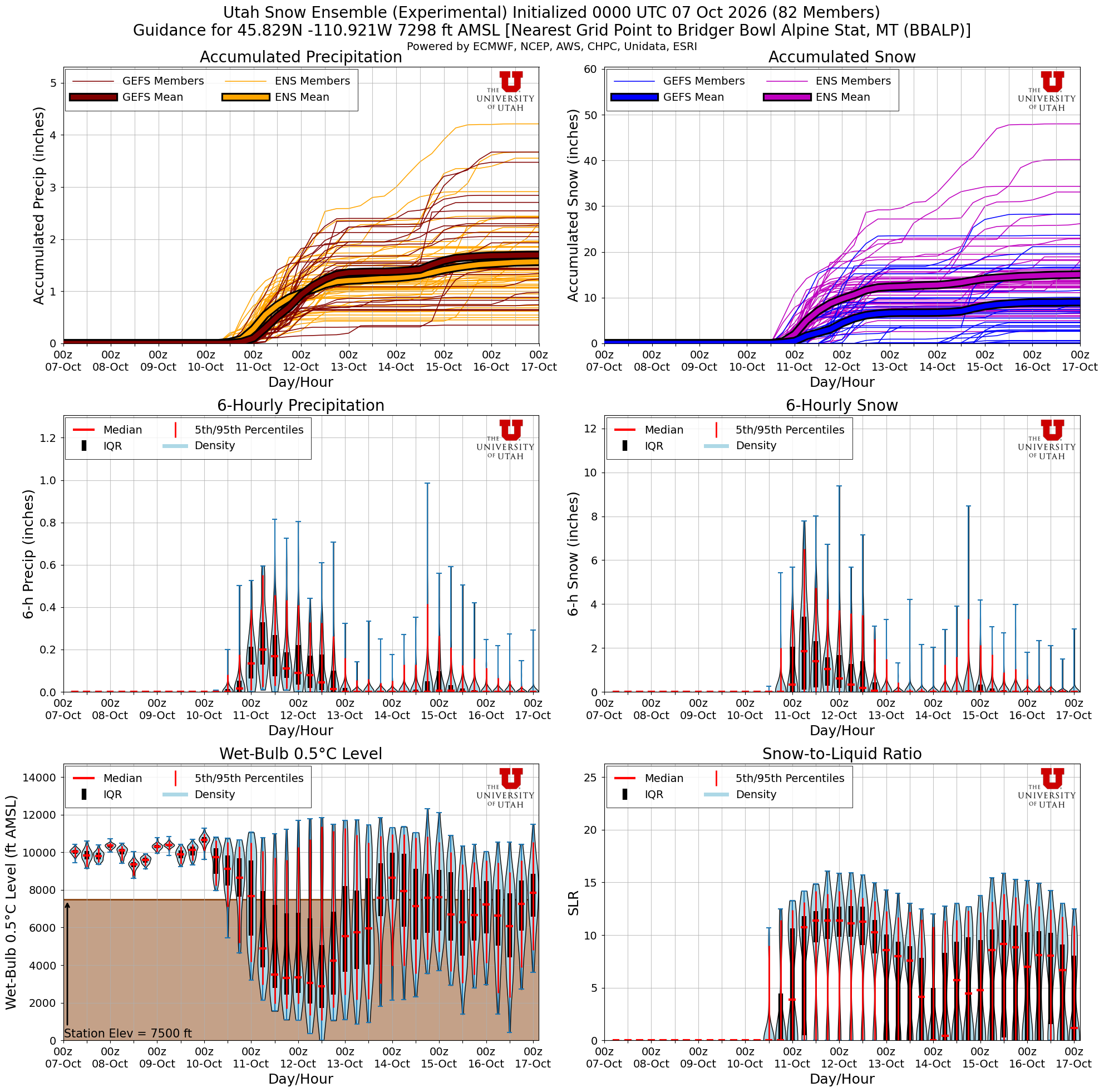 University of Utah snow ensemble for Bridger Bowl